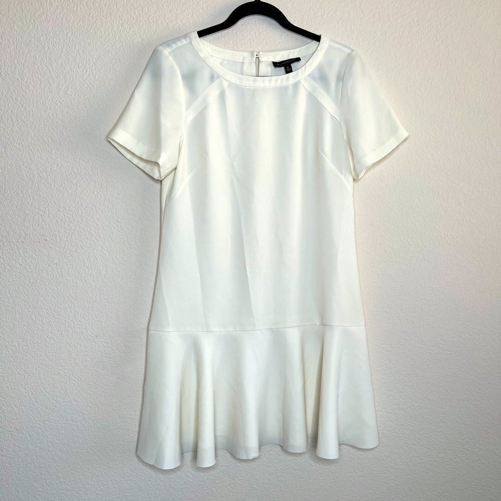 Banana republic white peplum hem dress‎
